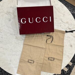 Empty Gucci Red Shoe Box with two Dust Bags women